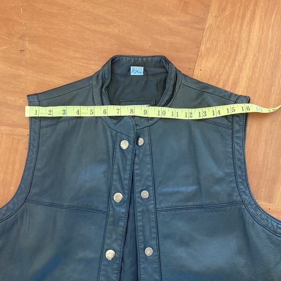Vintage 90’s bike men’s vest in real leather. Black, Size 11. Perfect condition - Picture 10 of 11